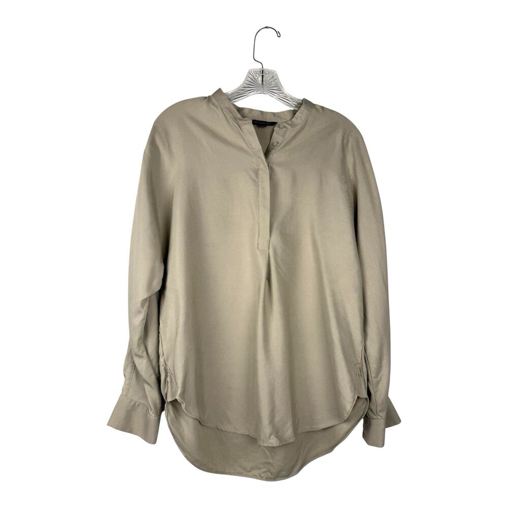 Banana Republic Tunic Size M Sage Round Neck Blouse Tencel Top